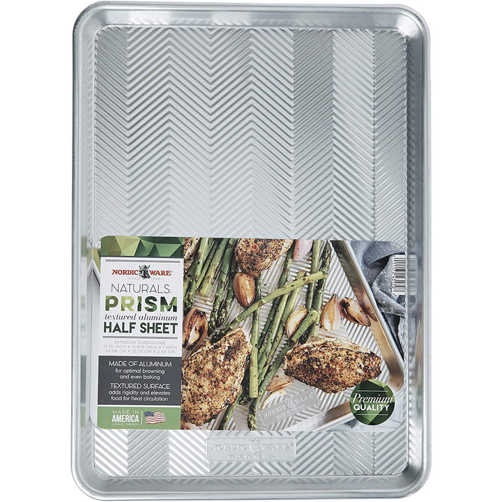  Nordic Ware Natural Aluminum Commercial Baker's Half Sheet,  2-Pack, Silver: Home & Kitchen