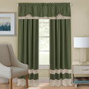 Darcy Textured Rod Pocket Window Panel, Camel-Green, 52x84 Inches