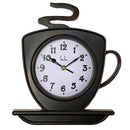 Harko Coffee Cup Kitchen Wall Clock, Dark Wood, 12x11 Inches