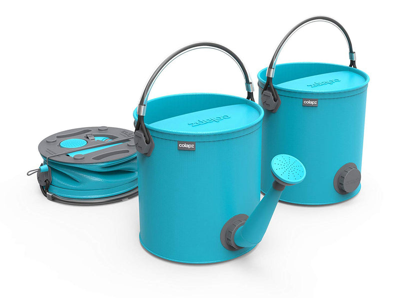 ColourWave Collapsible 2-In-1 Watering Can Bucket, 7-Liter, Aqua Blue