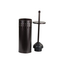 Home Basics Steel Toilet Plunger With Holder, Orb Brown, 5.5x17.8 Inches