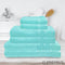 Premius Premium 6-Piece Combed Cotton Bath Towel Set, Aqua Pure