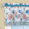 Coastal 3-Piece Printed Kitchen Curtain Set, Blue, Tiers 58x36, Swag 58x14 Inches