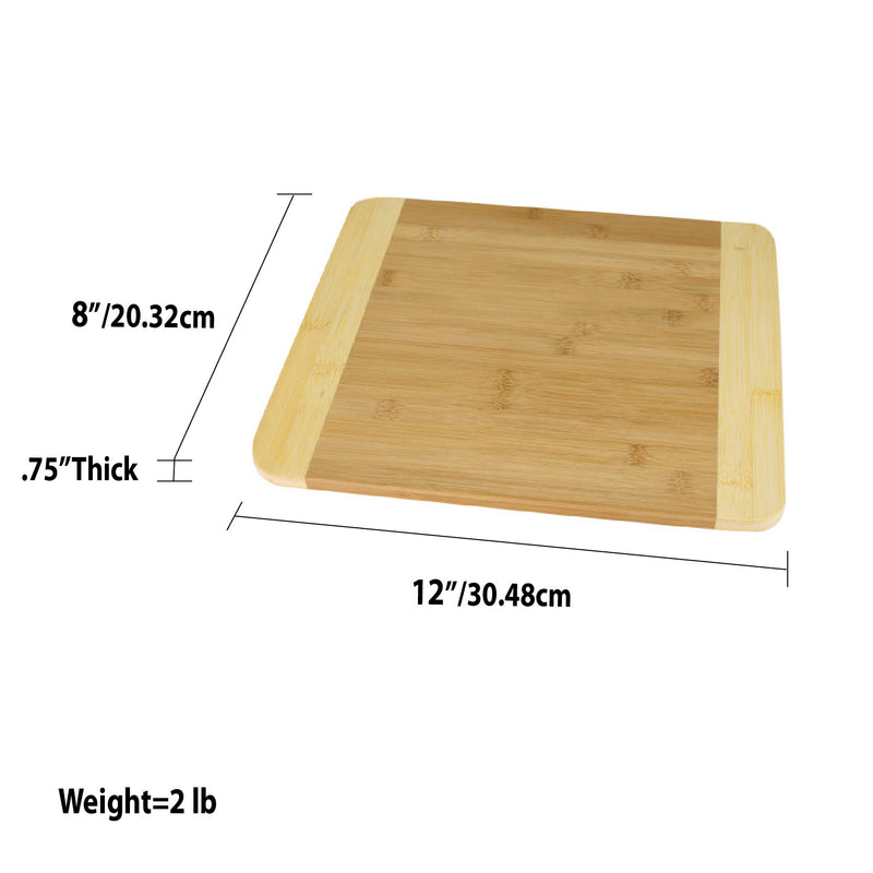 Home Basics Dual Tone Bamboo Cutting Board, Natural, 11.5x13.5 Inches