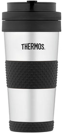 Thermos Vacuum Insulated Stainless Steel Tumbler, Silver-Black, 14 Ounces