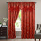 Aurora Tree Leaf Jacquard Window Panel with Attached Valance, Red, 54x84 Inches