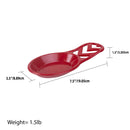 Home Basics Cast Iron Chevron Design Spoon Rest, Red, 7.5x3.5x1.3 Inches