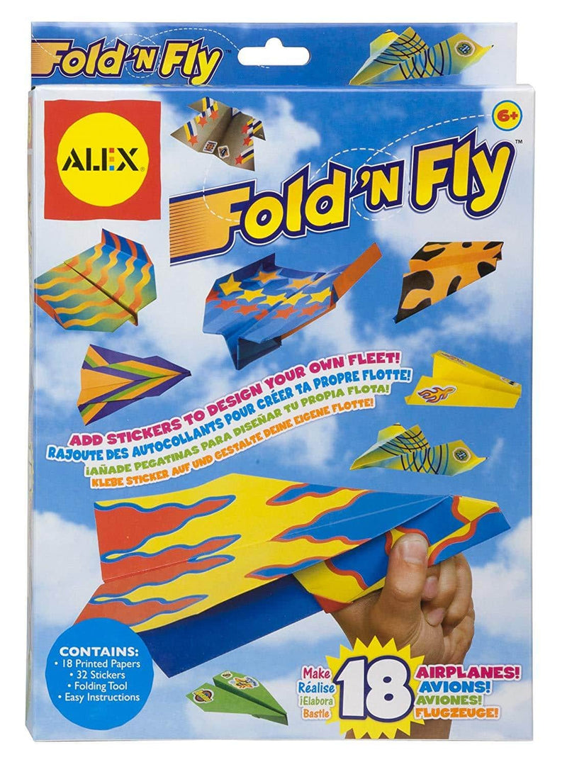 ALEX Fold N Fly Printed Paper Airplanes Kit, Makes 18 Planes, Ages 6+