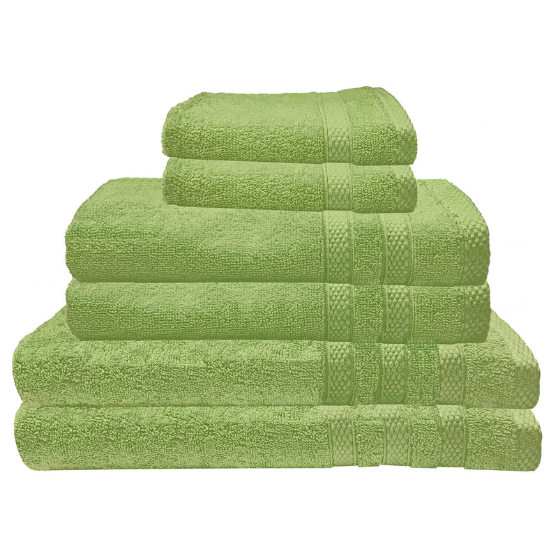 Premius Premium 6-Piece Combed Cotton Bath Towel Set, Pepper Stem Green
