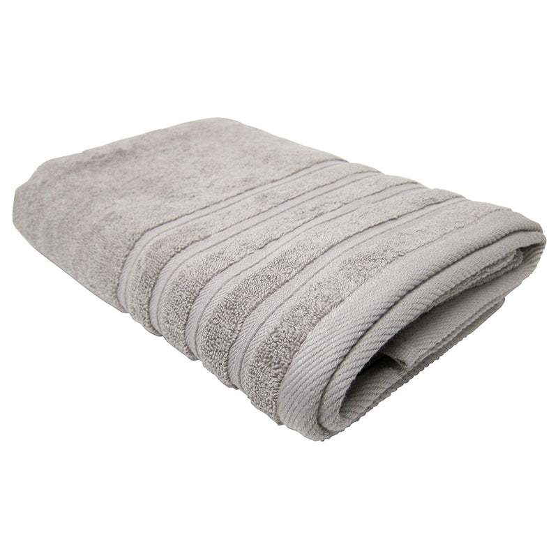 Feather and Stitch 2-Ply Bath Towel, 27x54 Inches, Silver