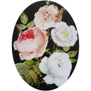 Premius Peonie Floral Lacquered Oval Canvas Wall Art, Pink-White, 24x32 Inches
