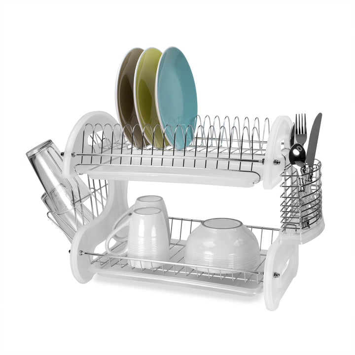 HomeBasics Dish Drying Rack Utensil Holder Sink Cup Drainer Plate