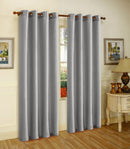 Melanie Faux Silk Panel With 8 Grommets, Gray, 55x63