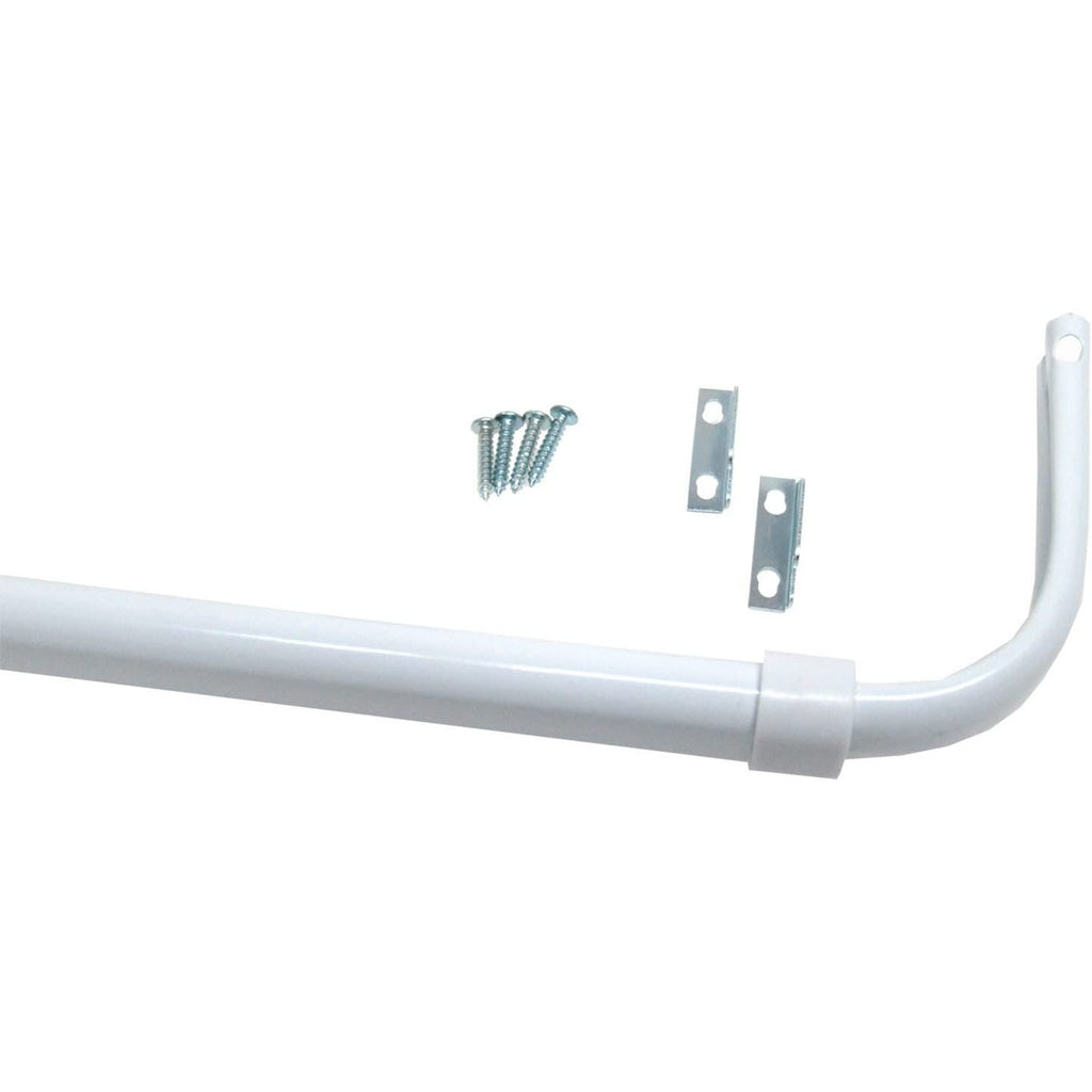The Classic Touch Heavy Duty Single Curtain Rod, 18-28 Inches, White ...