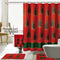 Christmas Tree 18-Pieces Rug Bath Set with Hooks, Red-Green, 70x70 Inches