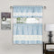 Live Laugh Love 3-Piece Kitchen Curtain Set, Light Blue, Tiers 58x36, Swag 58x14 Inches