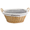 Home Basics Wicker Laundry Basket with Removeable Liner, Natural, 22x17x9.5 Inches