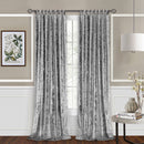 Harper Criss-Cross Tab Top Plush Window Curtain Panel, Grey, 50x84 Inches