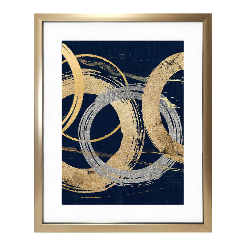 Premius Simple Move Abstract Floating Wall Art, Black-Gold, 17x21 Inches