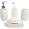 Home Basics 4 Piece Ceramic Mason Jar Bath Accessory Set, White