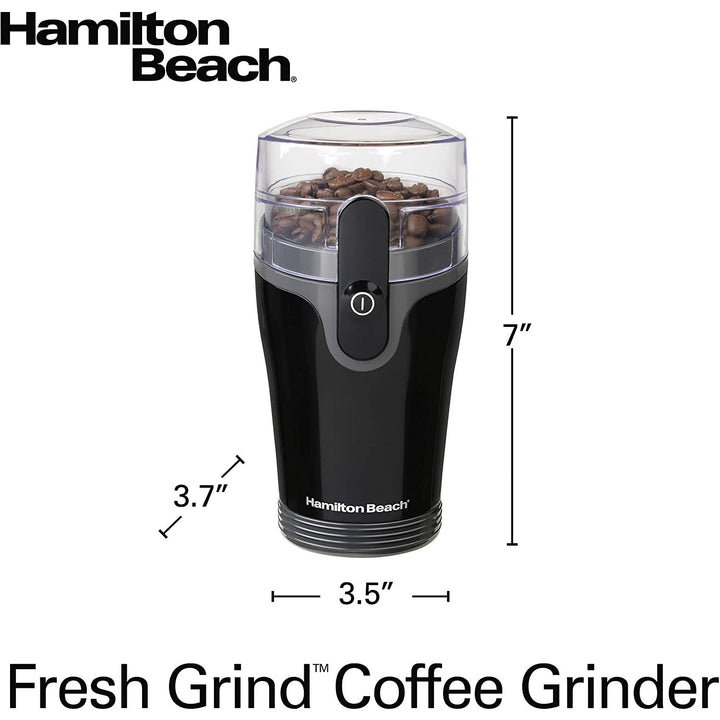 Hamilton Beach Fresh-Grind Electric Coffee Grinder, Black, 12 Cups