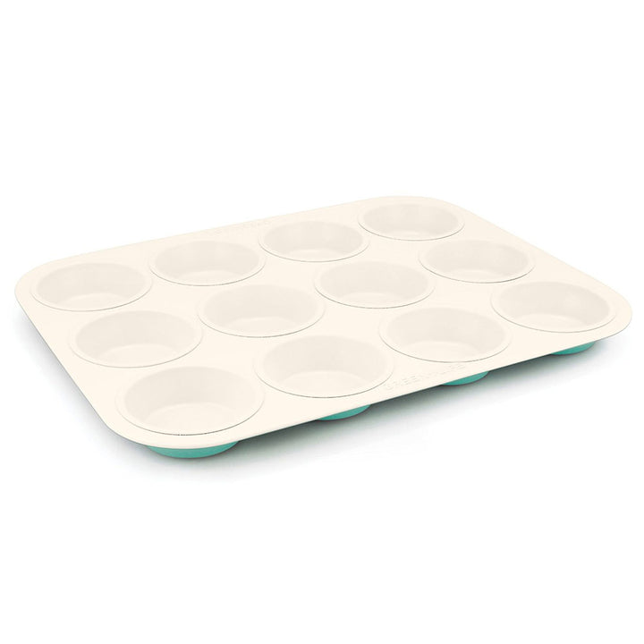 GreenLife 12 Cup Metal Non-Stick Ceramic Muffin Pan, Turquoise – ShopBobbys