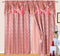 Genevi Jacquard Rod Pocket Panel with Attached Valance and Backing, Coral, 54x84 Inches