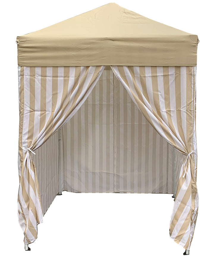 cabana tent Just Relax Patio Pop-up Striped Cabana Tent, Beige-White, 5x5 Feet