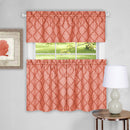 Colby 3-Piece Printed Kitchen Curtain Set, Orange, Tiers 58x24, Swag 58x14 Inches