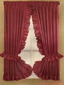 Fabric Dobbie Window Curtain Set Burgundy - 36x54