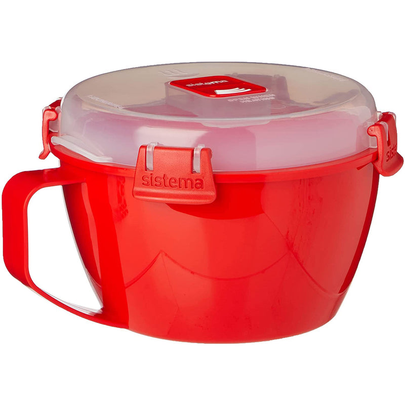 Sistema Microwave Noodle Soup Bowl, Red, 31.7 Ounce