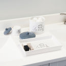 Home Basics Le Bain Paris 2 Piece Ceramic Canister Set with Coordinating Ceramic Vanity Tray, White