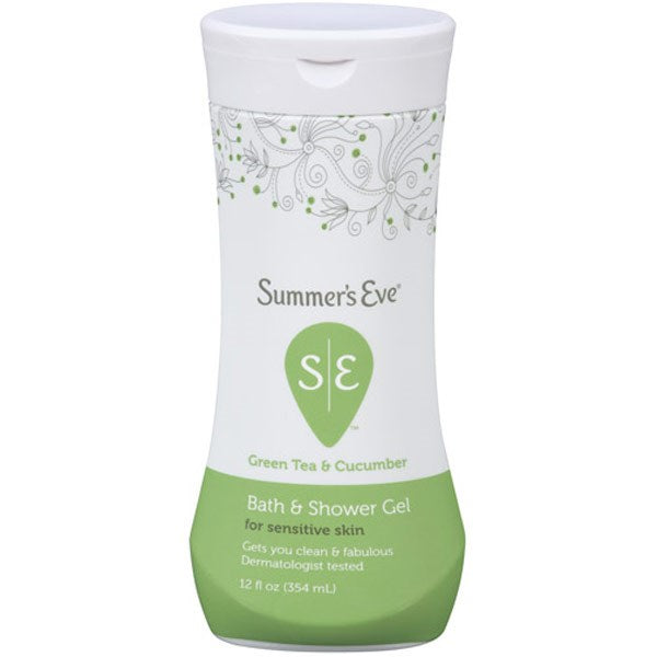 Summer's Eve Bath & Shower Gel For Sensitive Skin Green Tea-cucumber - 12 Ounces