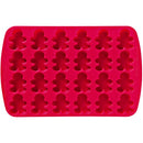 Wilton 24 Cavity Silicone Gingerbread Boy Mold Pan, Red, 13.3x8.45x.75 Inches
