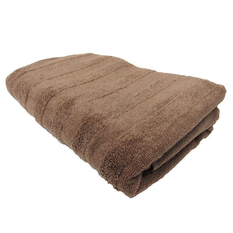Feather And Stitch Zero Twist Bath Towel, 27x54 Inches, Light Brown