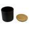 Home Basics Wave Ceramic Canister With Bamboo Lid, Black, Small, 5x5 Inches