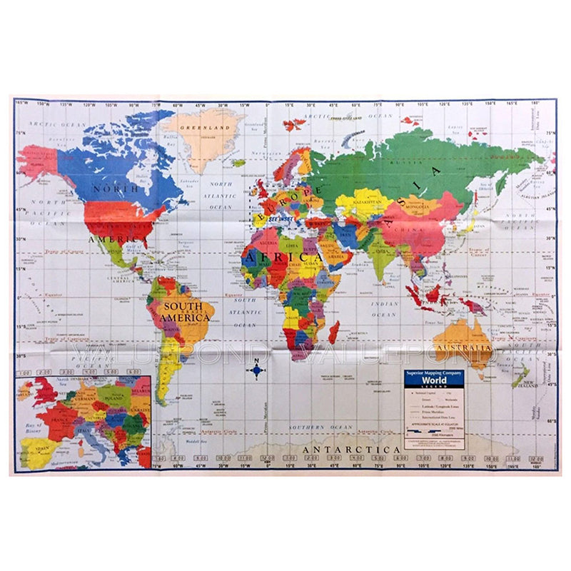 Kappa World Map Wall Map Poster For Home And School, 40x28 Inches