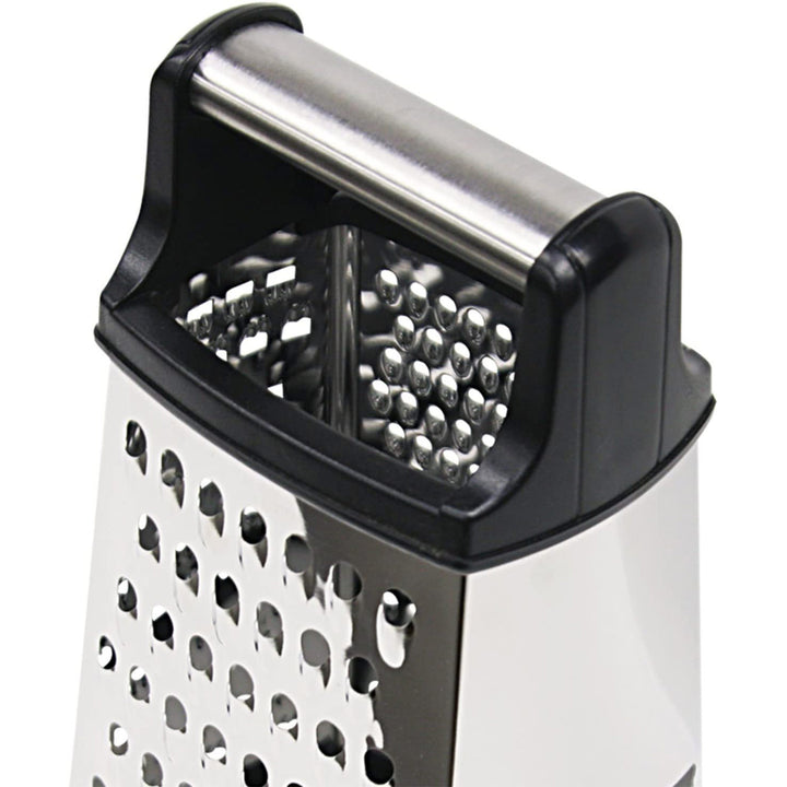 Home Basics Heavy Weight 6 Sided Stainless Steel Cheese Grater with  Non-Skid Rubber Base, Black, FOOD PREP