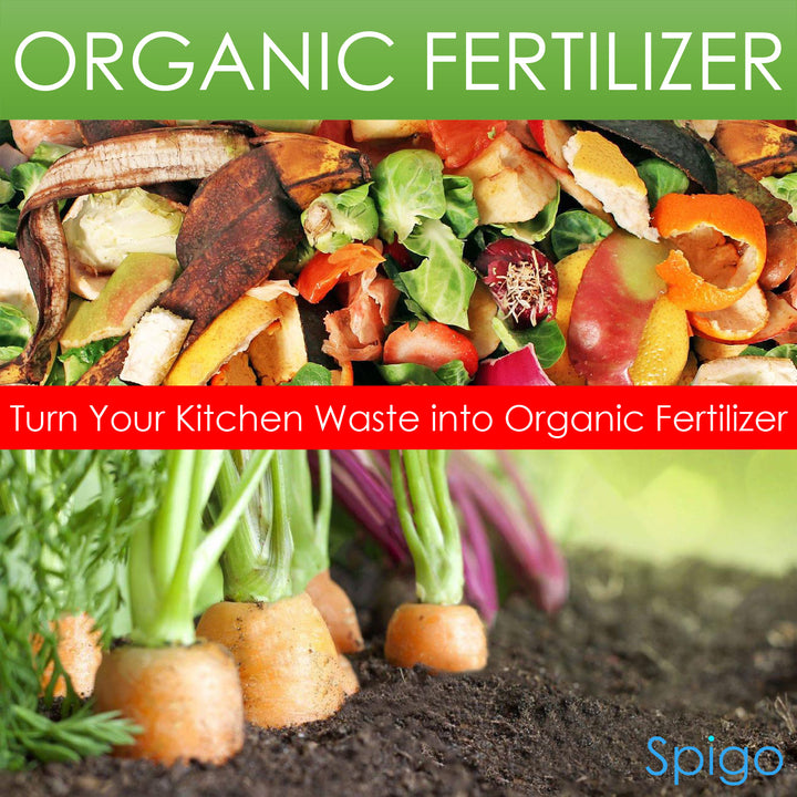 Margo Compost Spigo Steel Kitchen Compost Bin With Vented Charcoal Filter and Bucket ...