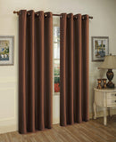 Melanie Faux Silk Panel With 8 Grommets, Chocolate, 55x84