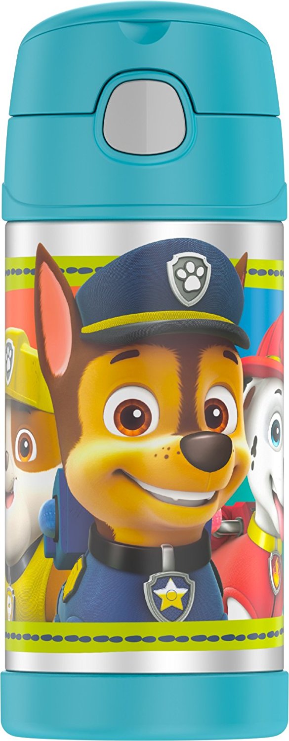 Thermos FUNtainer Paw Patrol Bottle With Straw, Blue, 12 Ounces