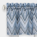 Avery 3-Piece Printed Kitchen Curtain Set, Blue, Tiers 58x36 Inches, Valance 58x14 Inches