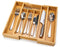 Bamboo Expandable 7-Compartment Cutlery Tray & Drawer Organizer, 10x14x2 Inches
