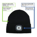 Beamie Hat With Built-in Rechargeable Led Head Lights, Navy