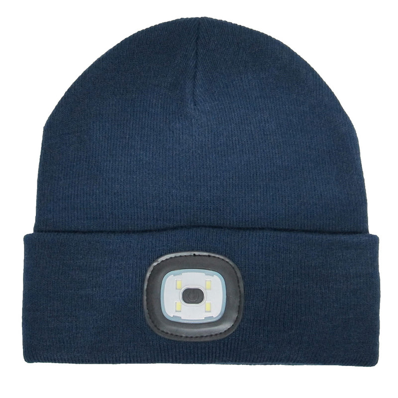 Beamie Hat With Built-in Rechargeable Led Head Lights, Navy