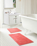 Derby 2-Piece Microfiber Bath Mat Set, Coral, 17x24 and 20x30 Inches