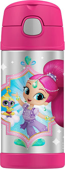 Thermos FUNtainer Shimmer And Shine Bottle With Straw, Pink, 12 Ounces