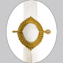 Premius Medallion Oval Decorative One Pair Curtain Tie Back, Gold, 9x6.5 Inches