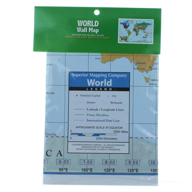 Kappa World Map Wall Map Poster For Home And School, 40x28 Inches