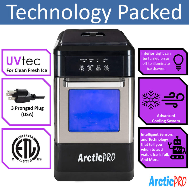 Maker, Countertop Ice Maker with UV Lamp, Portable Ice Machine